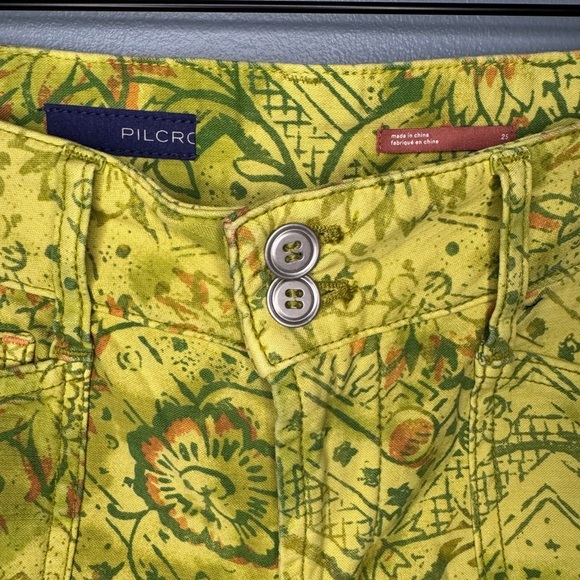 NWT Anthropologie Pilcro The Wanderer Green Floral Print Pants | Size 25 - Picture 5 of 7